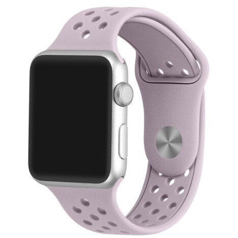 Curea iUni compatibila cu Apple Watch 1/2/3/4/5/6/7, 44mm, Silicon Sport, Soft Purple