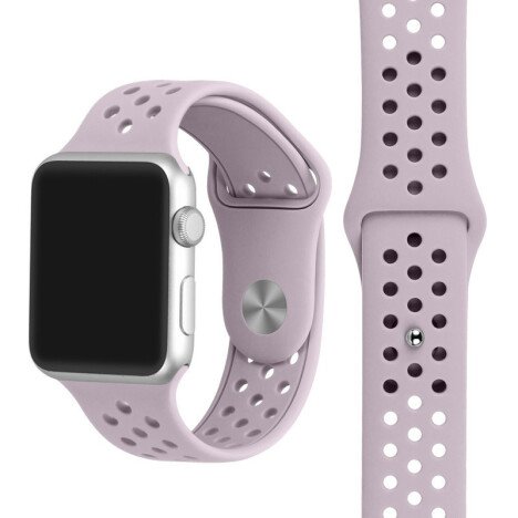 Curea iUni compatibila cu Apple Watch 1/2/3/4/5/6/7, 40mm, Silicon Sport, Soft Purple